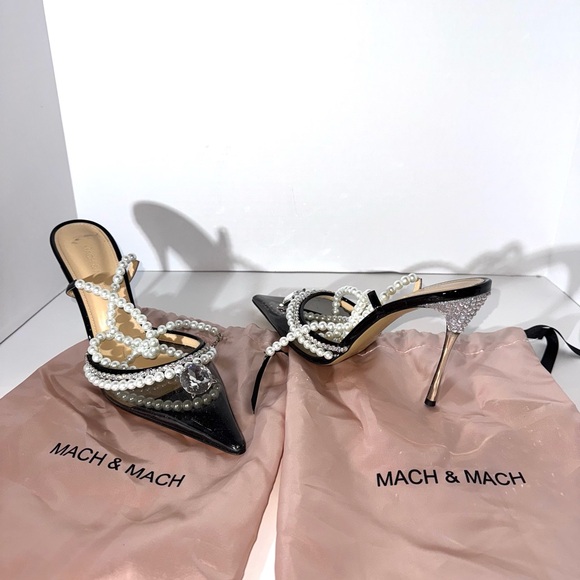 MACH & MACH Shoes - Mach & Mach Black Diamond Of Elizabeth Heels